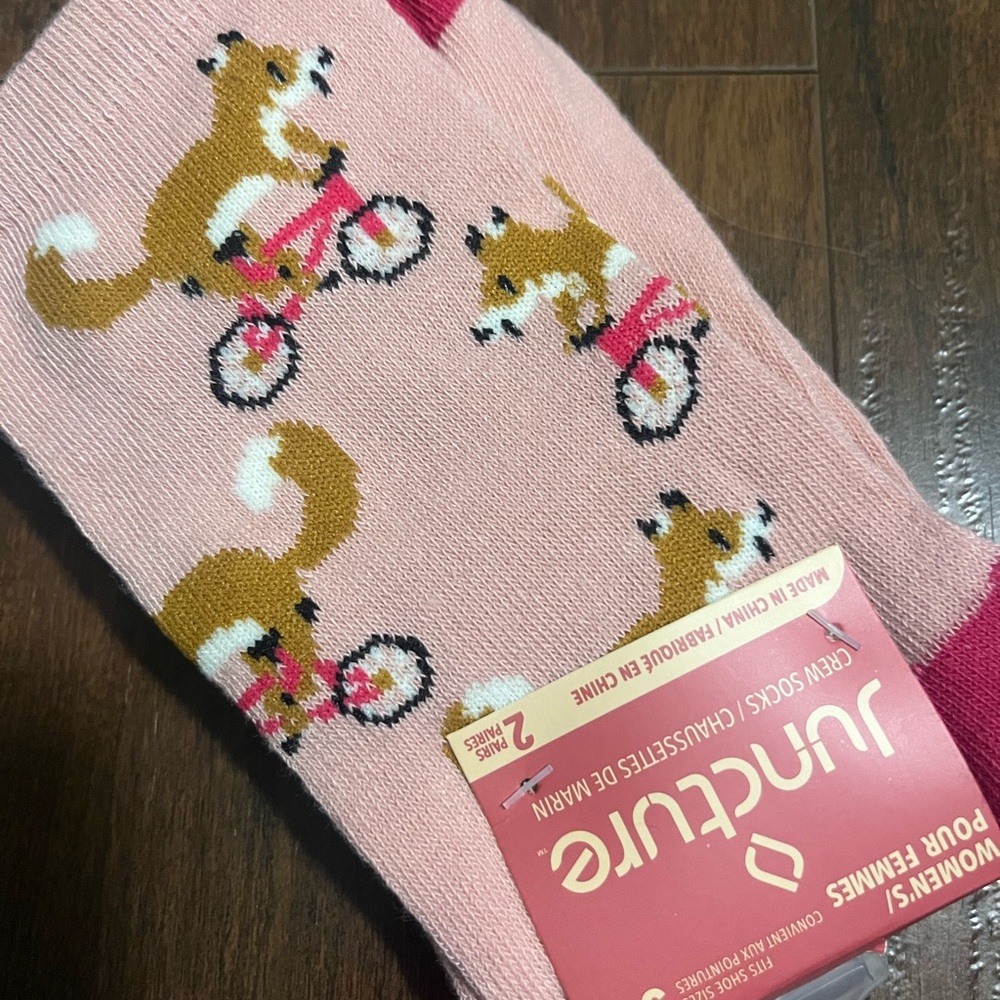 Socks.  Fox! On a bike!